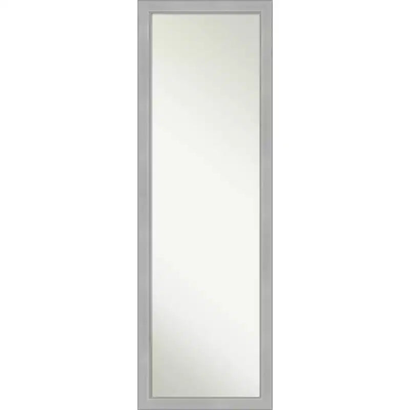 17" x 51" Vista Brushed Framed On the Door Mirror Nickel - Amanti Art: Polystyrene Frame, No Assembly Required