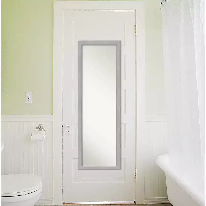 Miroir de porte encadré brossé nickel : Cadre en polystyrène, Aucun assemblage requis