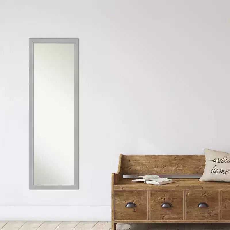 Miroir de porte encadré brossé nickel : Cadre en polystyrène, Aucun assemblage requis