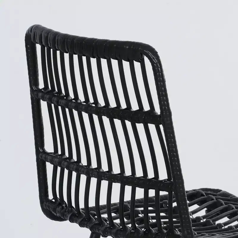 Tabourets de bar en rotin de hauteur comptoir, 26 tabourets de bar en osier avec dossier, chaises de bar pour îlot de cuisine, comptoir de cuisine, salle à manger, noir