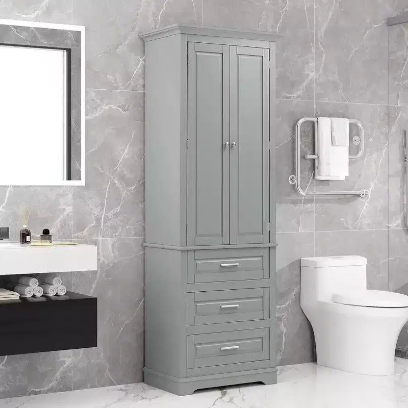 Meuble de rangement haut avec tiroirs pour salle de bain, bureau
