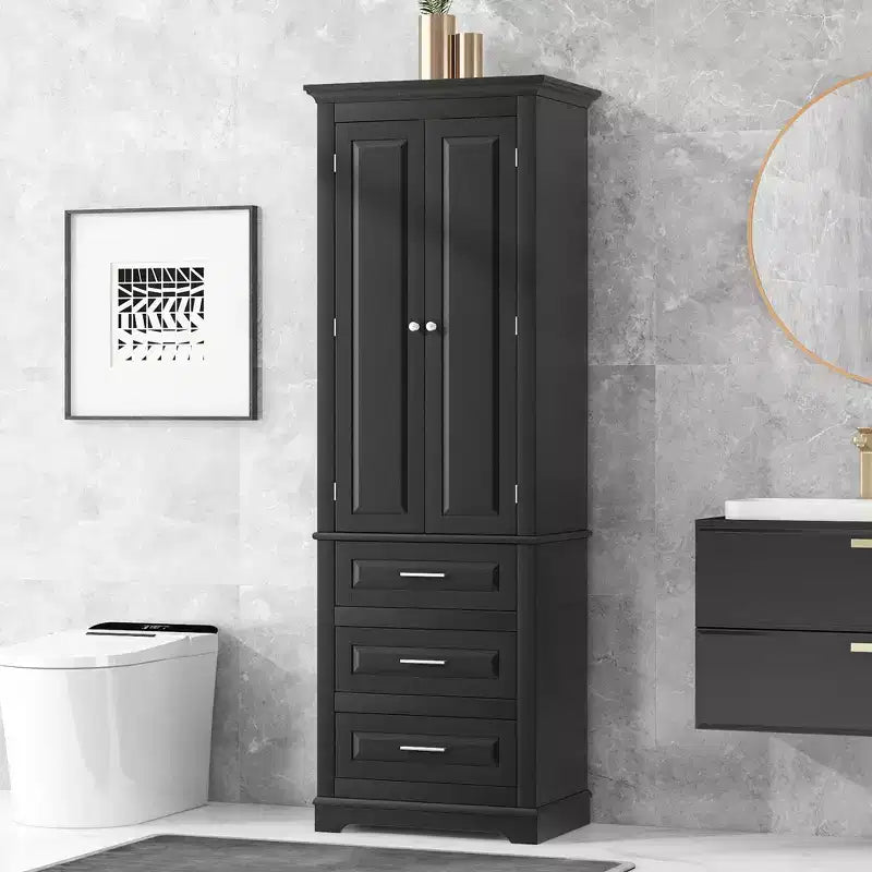Meuble de rangement haut avec tiroirs pour salle de bain, bureau