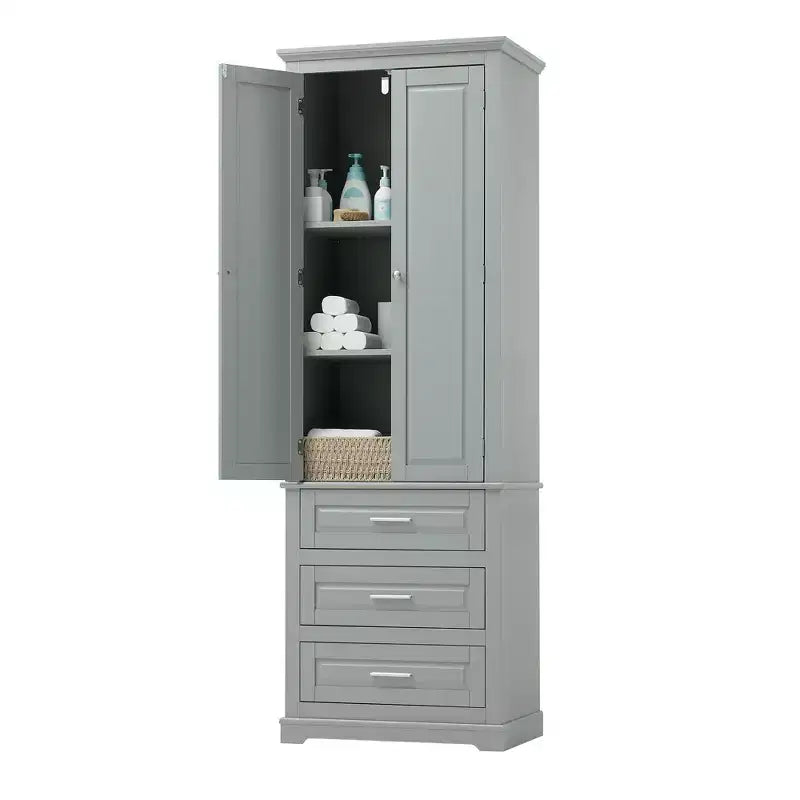 Meuble de rangement haut avec tiroirs pour salle de bain, bureau