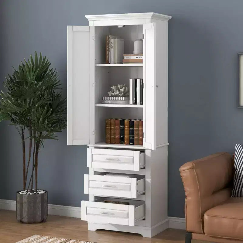 Meuble de rangement haut avec tiroirs pour salle de bain, bureau