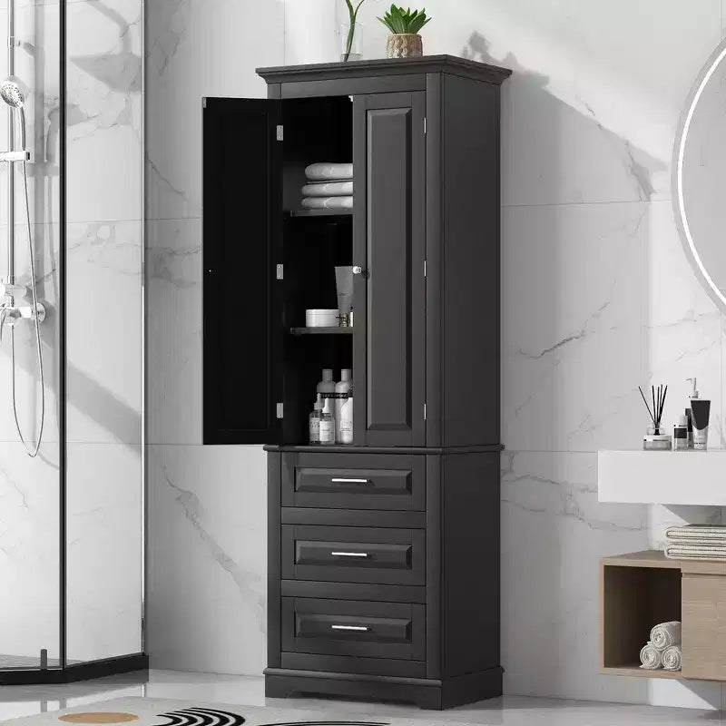Whisen Verticle Tall Storage Cabinet with Drawers for Bathroom, Office