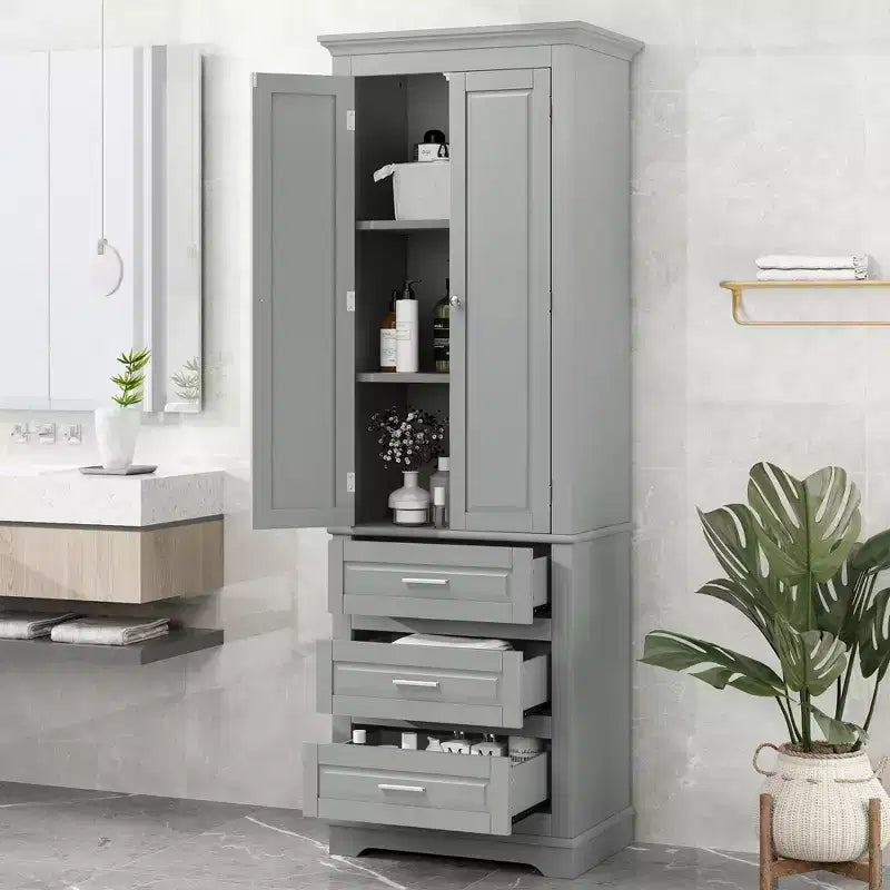 Meuble de rangement haut avec tiroirs pour salle de bain, bureau