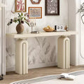Modern Console Table with Unique Curved Legs, MDF & Acacia Veneer, Elegant Entryway Table Sofa Table for Living Room & Hallway - ModernLuxe