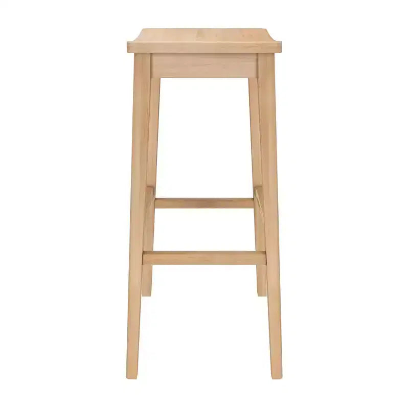 Tabouret de bar, en bois, moderne, pour cuisine, sans dossier, assise en forme de selle, hauteur bar, avec repose-pieds en métal