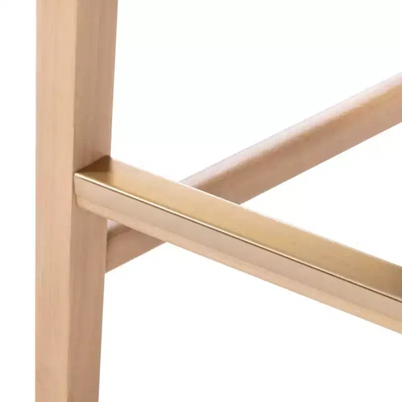 Tabouret de bar, en bois, moderne, pour cuisine, sans dossier, assise en forme de selle, hauteur bar, avec repose-pieds en métal