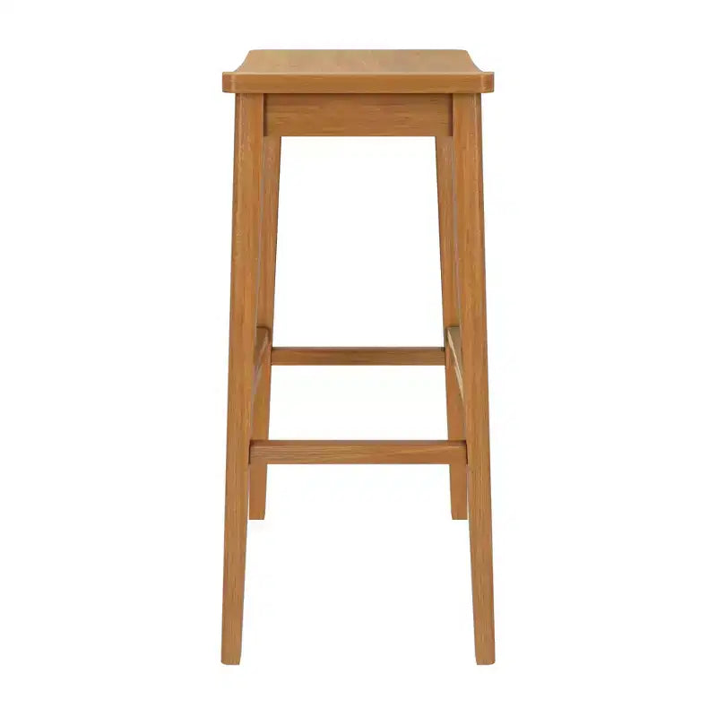 Tabouret de bar, en bois, moderne, pour cuisine, sans dossier, assise en forme de selle, hauteur bar, avec repose-pieds en métal