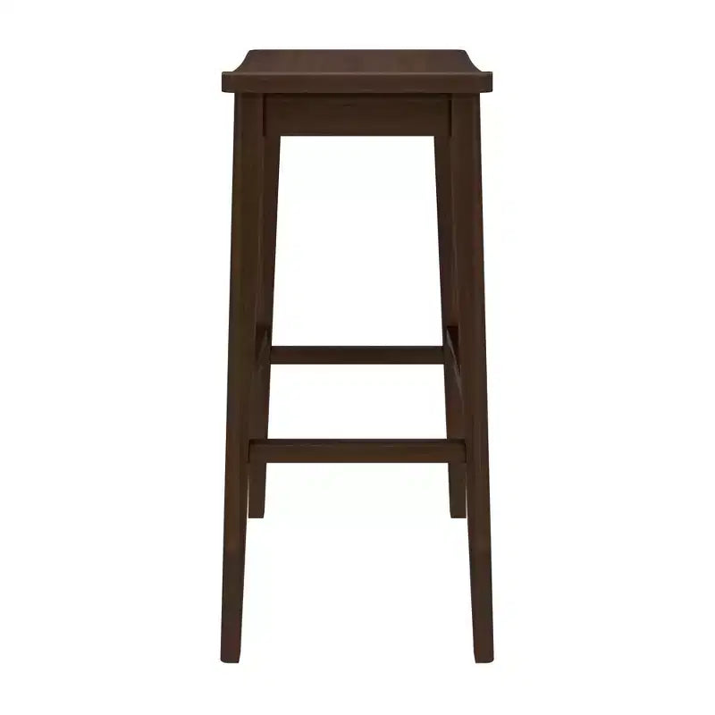 Tabouret de bar, en bois, moderne, pour cuisine, sans dossier, assise en forme de selle, hauteur bar, avec repose-pieds en métal