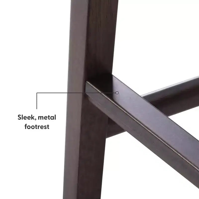 Tabouret de bar, en bois, moderne, pour cuisine, sans dossier, assise en forme de selle, hauteur bar, avec repose-pieds en métal
