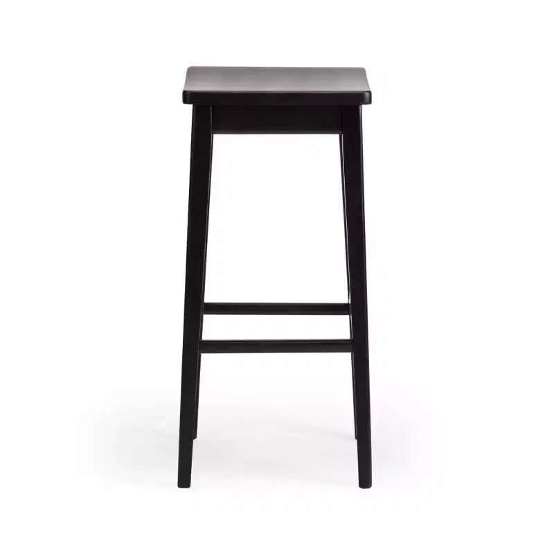 Tabouret de bar, en bois, moderne, pour cuisine, sans dossier, assise en forme de selle, hauteur bar, avec repose-pieds en métal