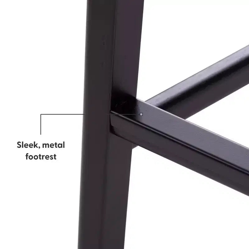 Tabouret de bar, en bois, moderne, pour cuisine, sans dossier, assise en forme de selle, hauteur bar, avec repose-pieds en métal