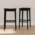 Tabouret de bar, en bois, moderne, pour cuisine, sans dossier, assise en forme de selle, hauteur bar, avec repose-pieds en métal