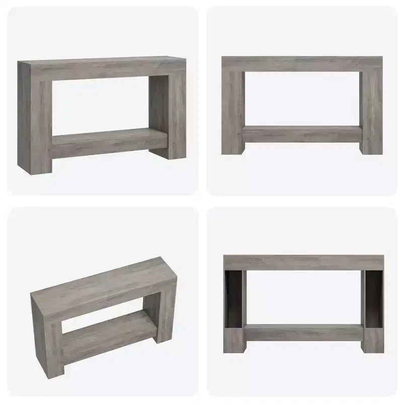 Console de ferme 47", table d'entrée et de canapé à 2 niveaux avec rangement ouvert pour la décoration du salon, du couloir et de l'entrée