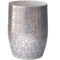 Jean 15 inch Wide Boho Geometric Pattern Metal Accent Table, Assembled