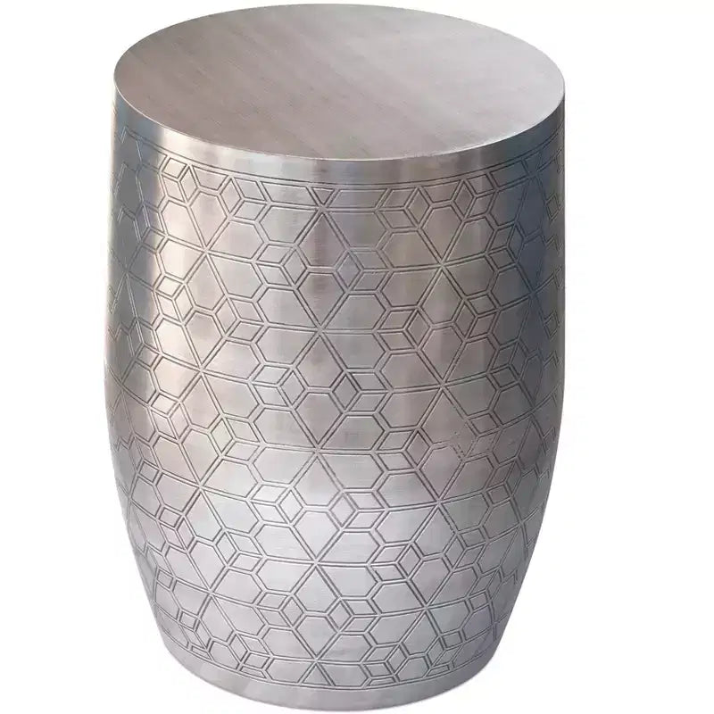 Table d'appoint en métal de 38 cm de large à motif géométrique, livrée montée