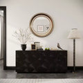 JVNOXK 59-inch Four-Door Modern Sideboard, Rectangular Storage Cabinet with Independent Anti-Tip Device, Suitable for Kitchens, Black