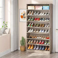 Lantine Tall 9-Tier Shoe Cabinet for 40-45 Pairs, Heavy Duty Wood Freestanding Storage for Entryway, 70.8 Inch, Beige Gray