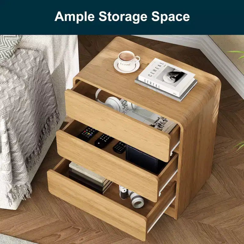 Table de chevet moderne à 3 tiroirs pour chambre à coucher