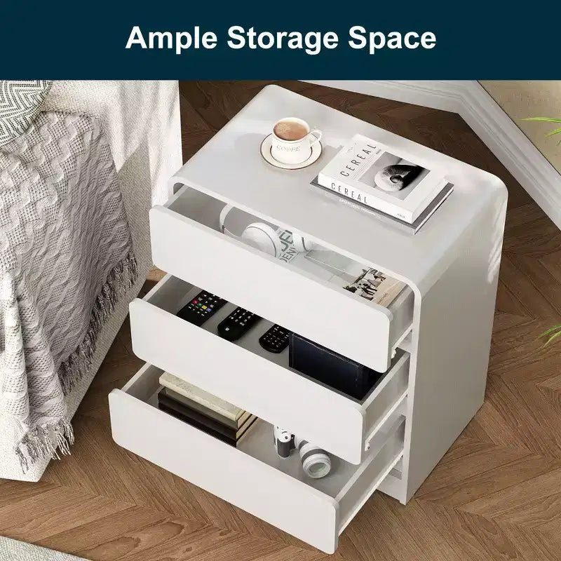 Table de chevet moderne à 3 tiroirs pour chambre à coucher