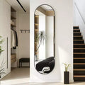 63'' x 20'' Oval Full-Length Mirror Wall Mirror HD Body Mirror, Aluminum Frame - ModernLuxe