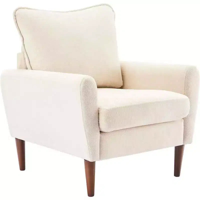 MAYEERTY Modern Leisure Reading Chair, Upholstered Cushioned Seat Solid Wood Legs Single Wide Sofa Chair