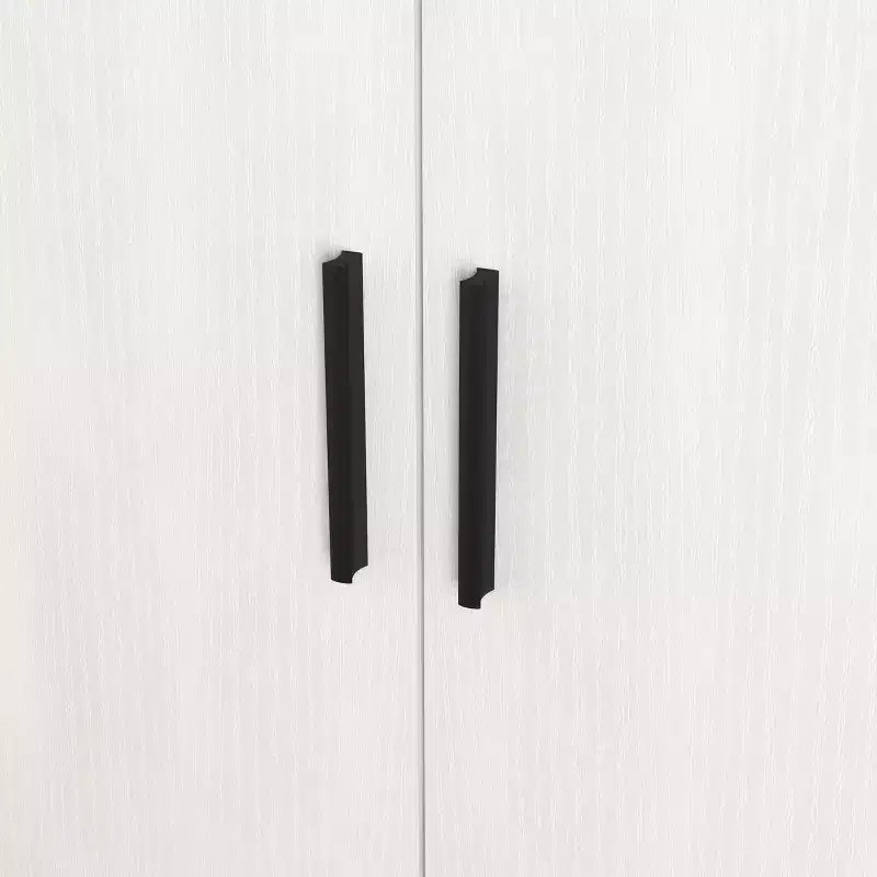 Meuble à chaussures à quatre niveaux, armoire à chaussures en bois autoportante, avec deux portes blanches et des étagères réglables, idéal pour les entrées