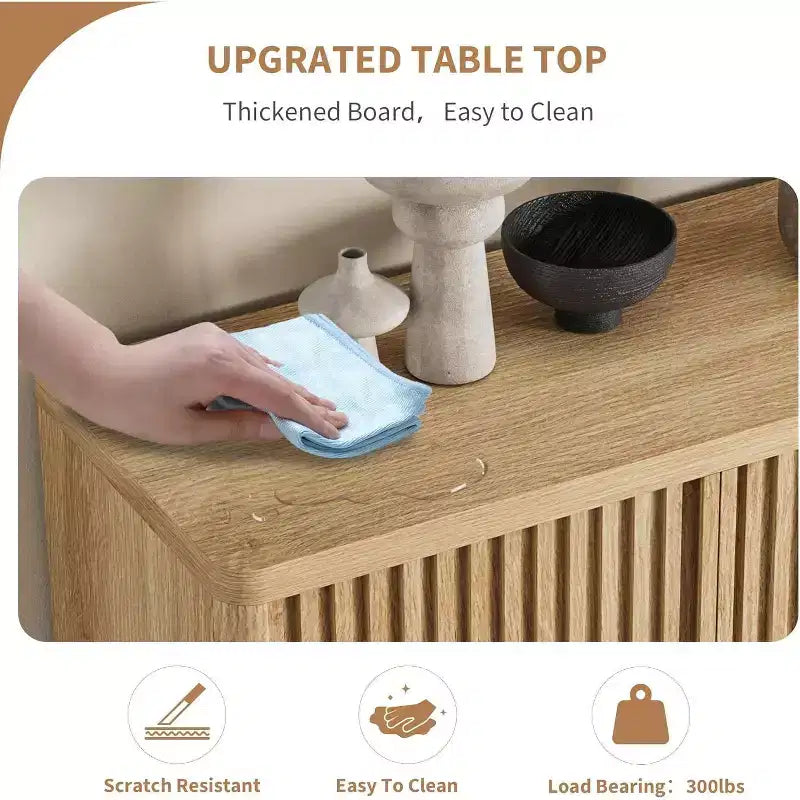 Meuble à chaussures cannelé de 80 cm de large avec bords incurvés, Organiseur de rangement à 5 niveaux pour entrée avec étagères réglables