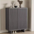 31.6 Fluted Shoe Cabinet with Curved Edges, 5-Tier Entryway Storage Organizer with Adjustable Shelves