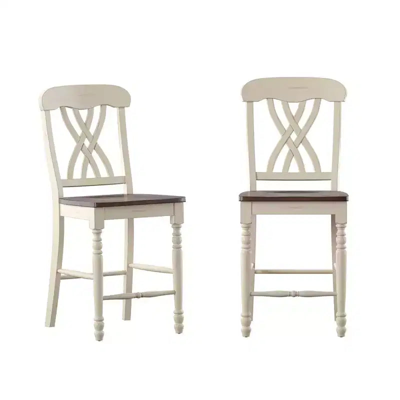 Tabourets de comptoir bicolores Campagne