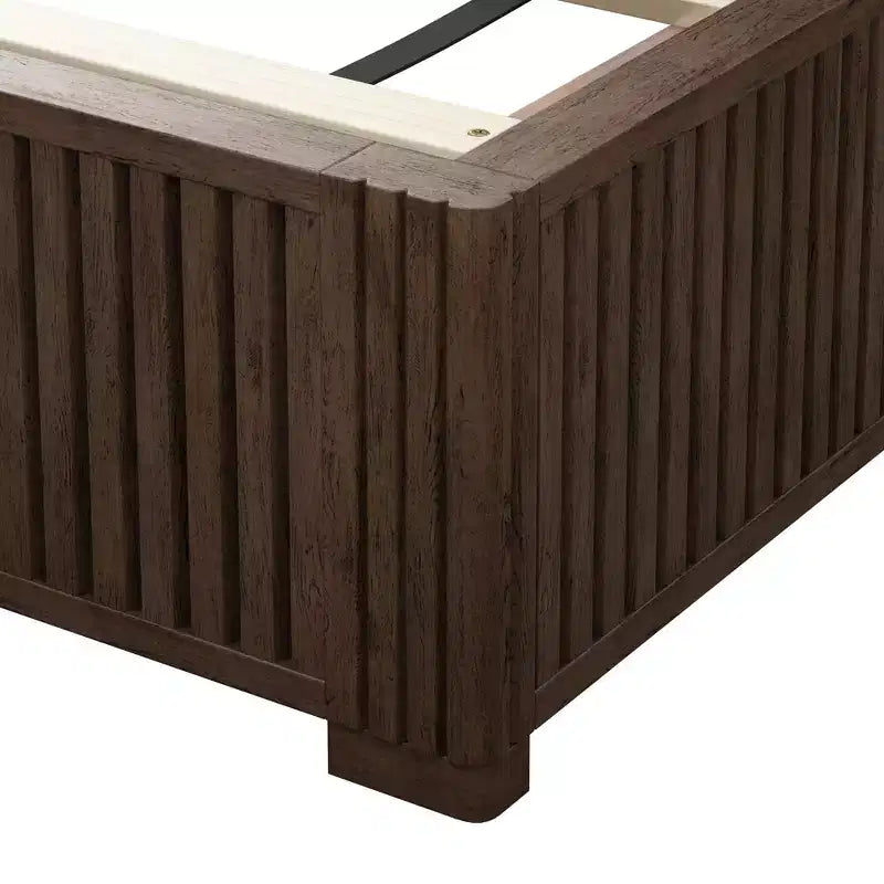 Lit moderne en bois massif avec tête de lit