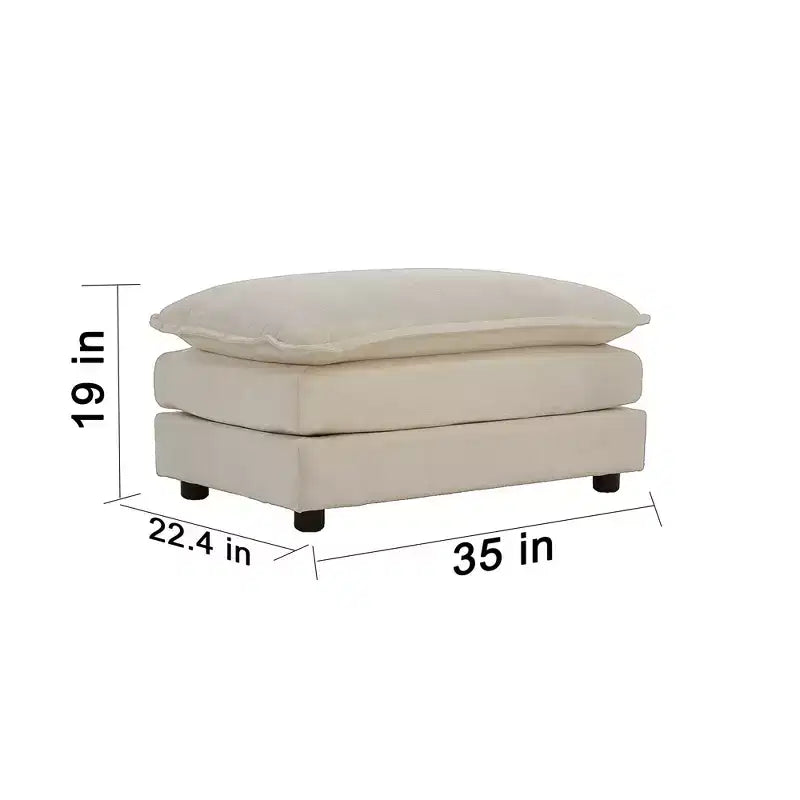 Canapé d'angle modulaire en forme de U en chenille avec ottomans réversibles, confort profond et rembourré, beige