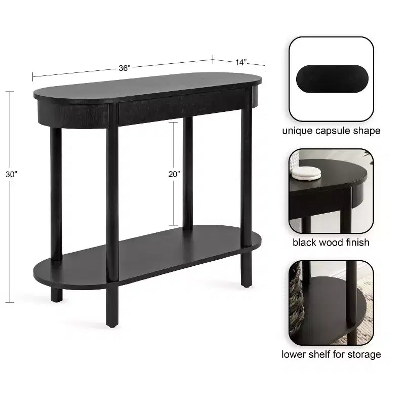 Console Capsule, 36x14x30, Noire