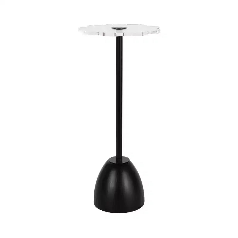 Kate and Laurel Acari Scalloped Drink Table, 10x22, Black