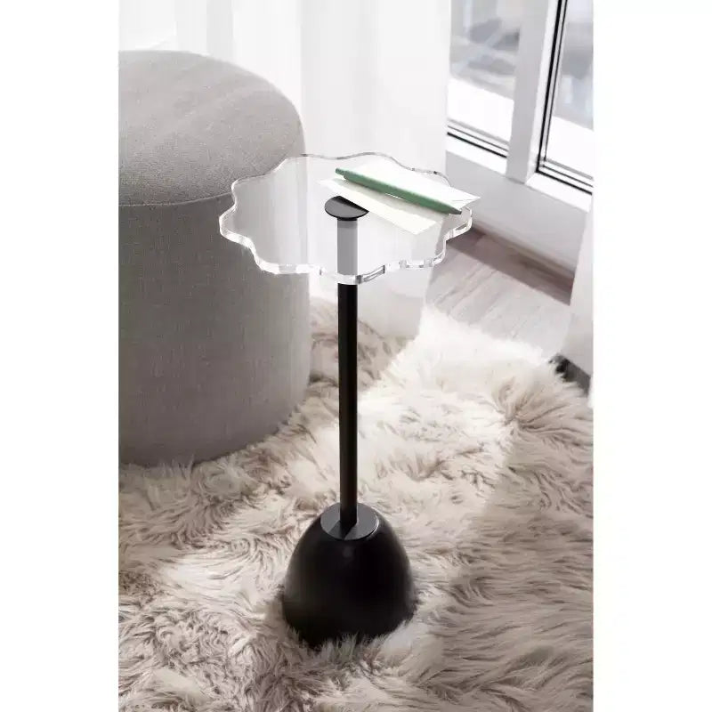 Table d'appoint festonnée, 10x22, Noir
