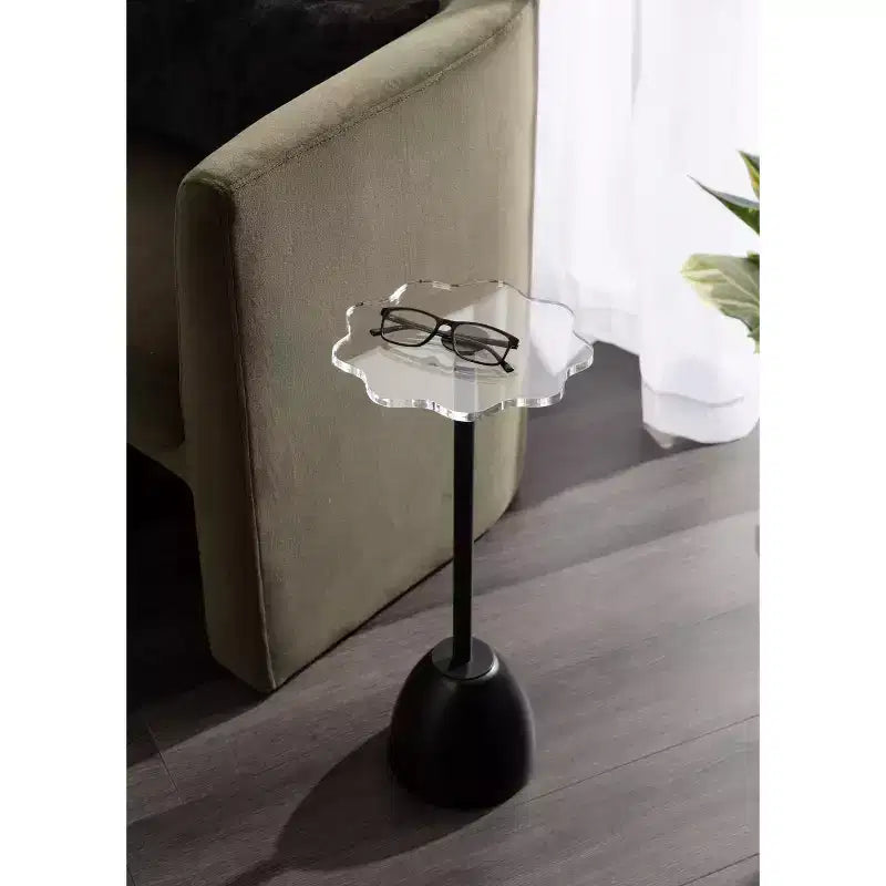 Table d'appoint festonnée, 10x22, Noir