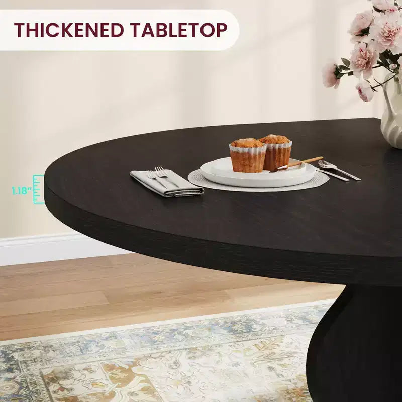 Table à manger ronde extensible pour 4 à 8 personnes, Table de cuisine ovale style ferme, Structure métallique, Gain de place