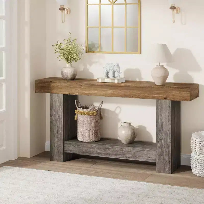 Console d'entrée / table de canapé style rustique de 160 cm