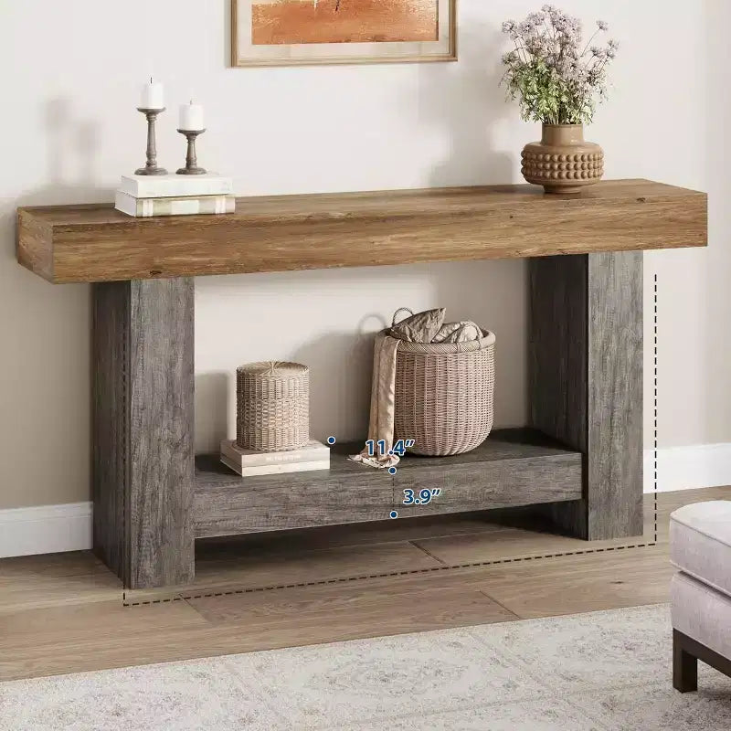 Console d'entrée / table de canapé style rustique de 160 cm