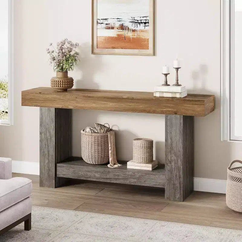 Console d'entrée / table de canapé style rustique de 160 cm