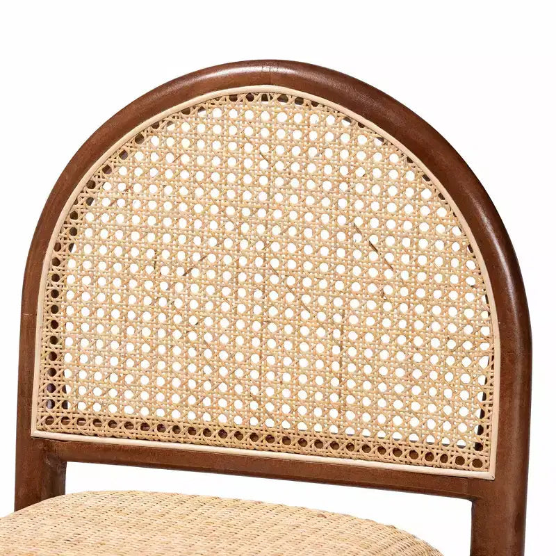 Tabouret de bar en bois d'acacia et rotin
