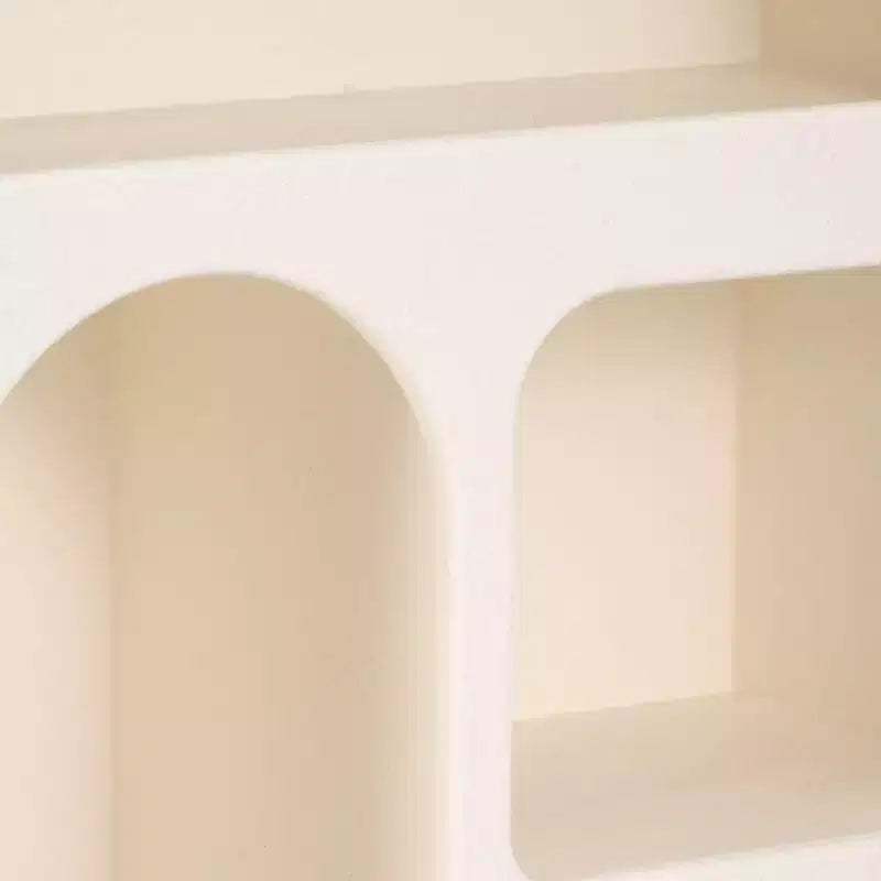 Organisateur de Rangement Mural Arqué avec Étagères Suspendues Multiples - Design en Bois Glamour avec Silhouette Courbe pour Petits Espaces - 24, Blanc