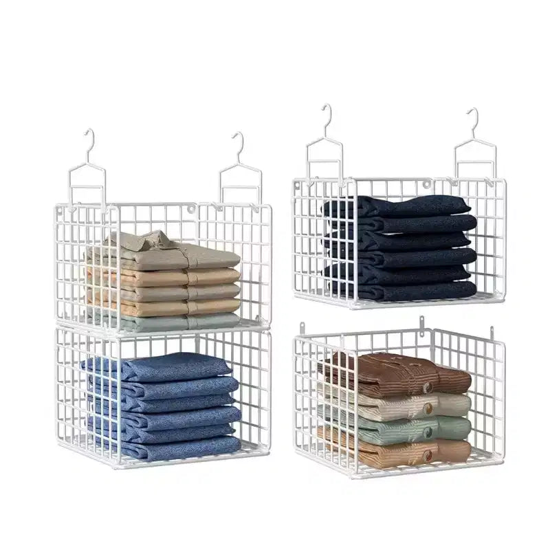 Home Collection 4-Tier Metal Hanging Closet Organizer with Hooks