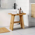 Tabouret de salle de bain marron 50 x 29,5 x 50,5 cm en bois de teck massif