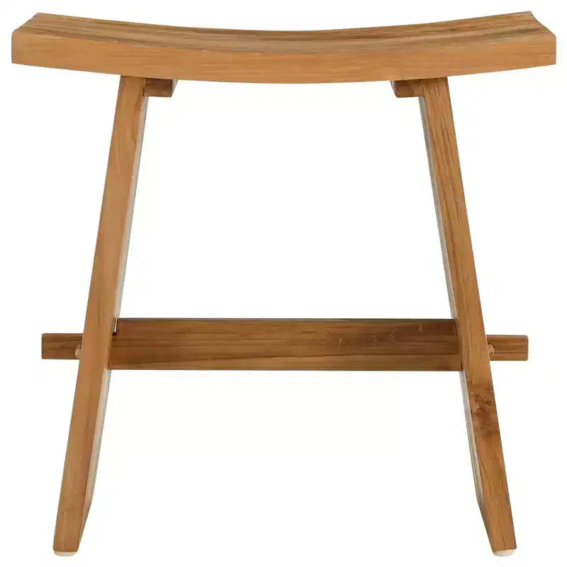 Tabouret de salle de bain marron 50 x 29,5 x 50,5 cm en bois de teck massif