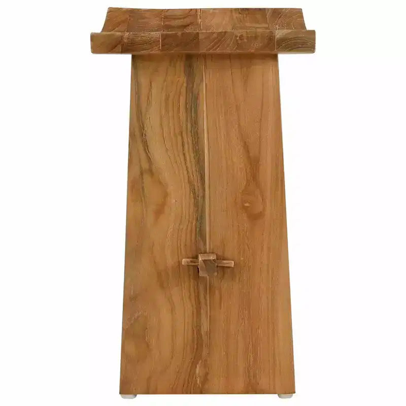 Tabouret de salle de bain marron 50 x 29,5 x 50,5 cm en bois de teck massif