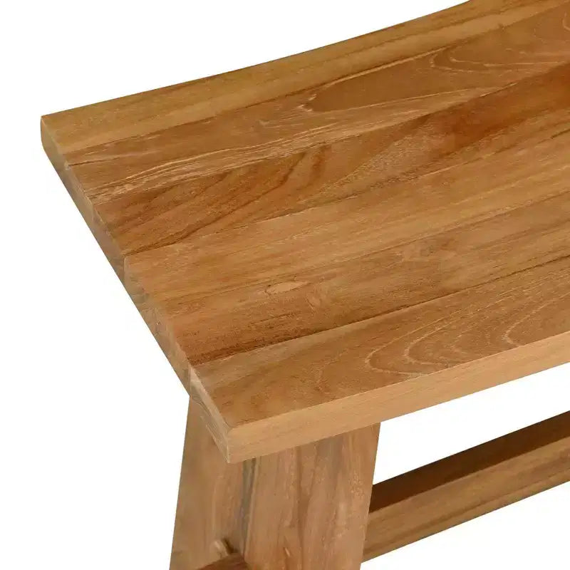 Tabouret de salle de bain marron 50 x 29,5 x 50,5 cm en bois de teck massif