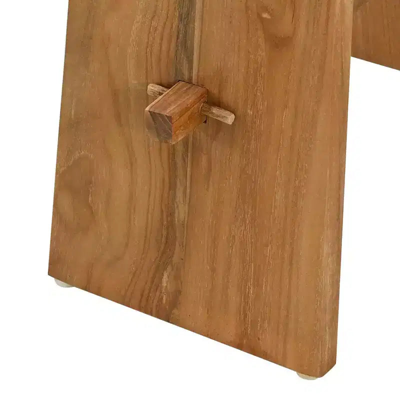 Tabouret de salle de bain marron 50 x 29,5 x 50,5 cm en bois de teck massif
